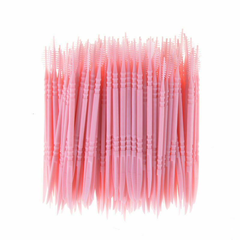 2 Pack Oral Hygiene Dental Tooth Pick Interdental Brush Tooth Pick Pink Plastic