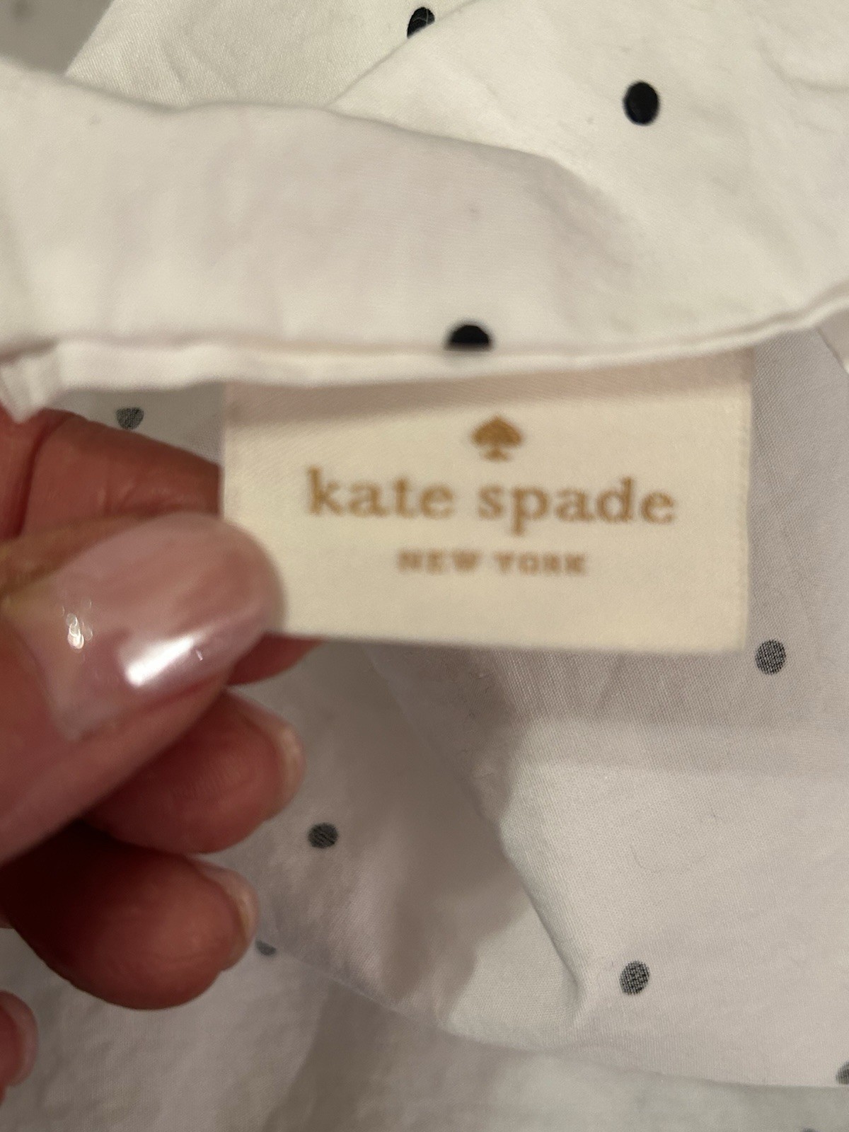 Kate Spade White & Black Polka Dot Standard Pillowcase -crisp ✨ -2