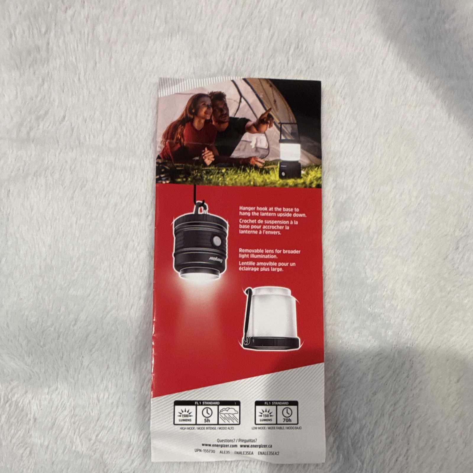 Energizer Battery-Powered Cordless Lanterns 2-Pack Black/White Hanging Handle