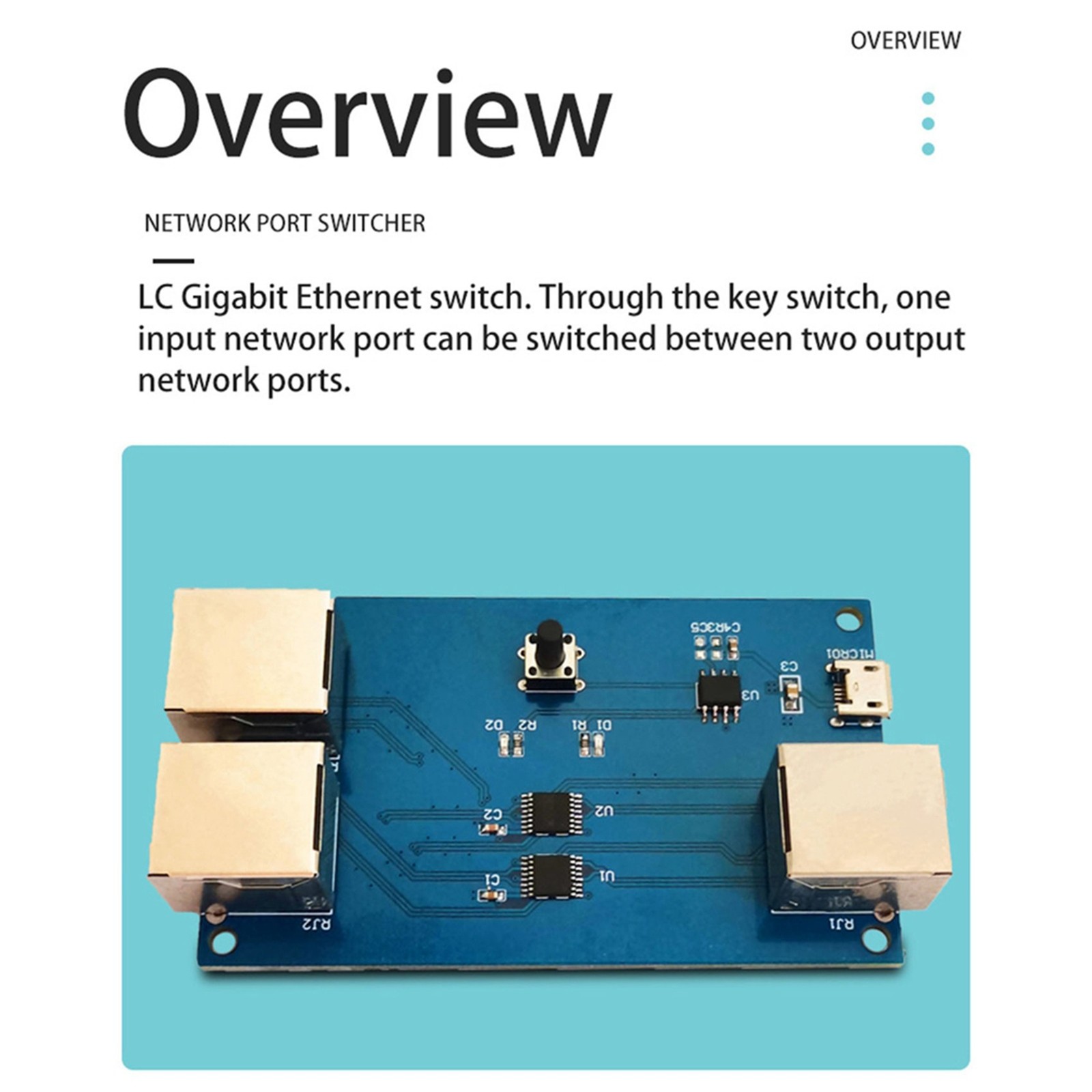2X Gigabit Ethernet Port Switcher Internal/External Switcher Cable2632