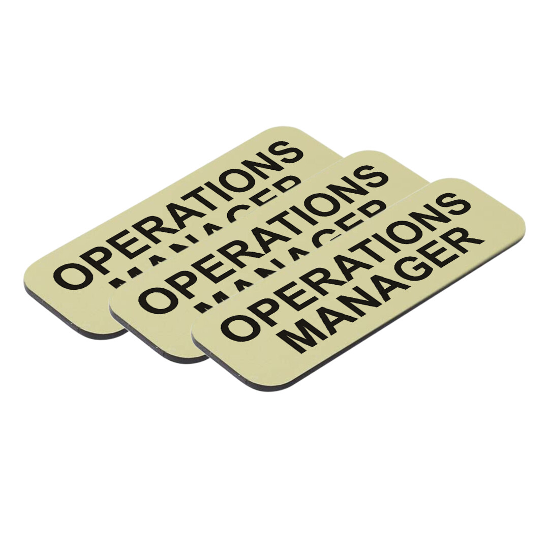 Operations Manager 1 x 3" Name Tag, (3 Pack)