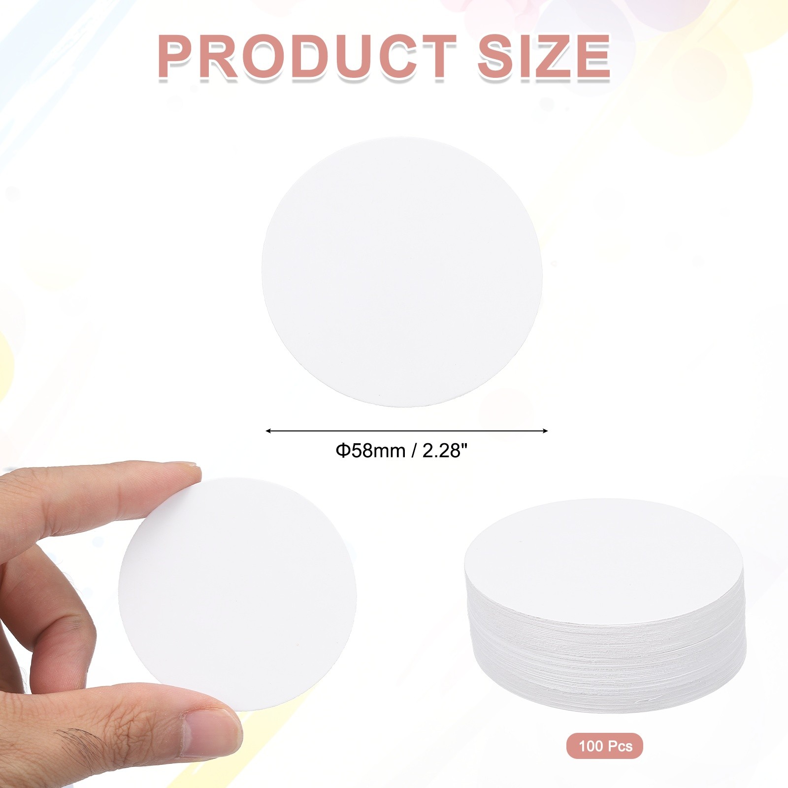 100 Pcs Round Shape Piecing Paper for Quilting with Pen (2.3")