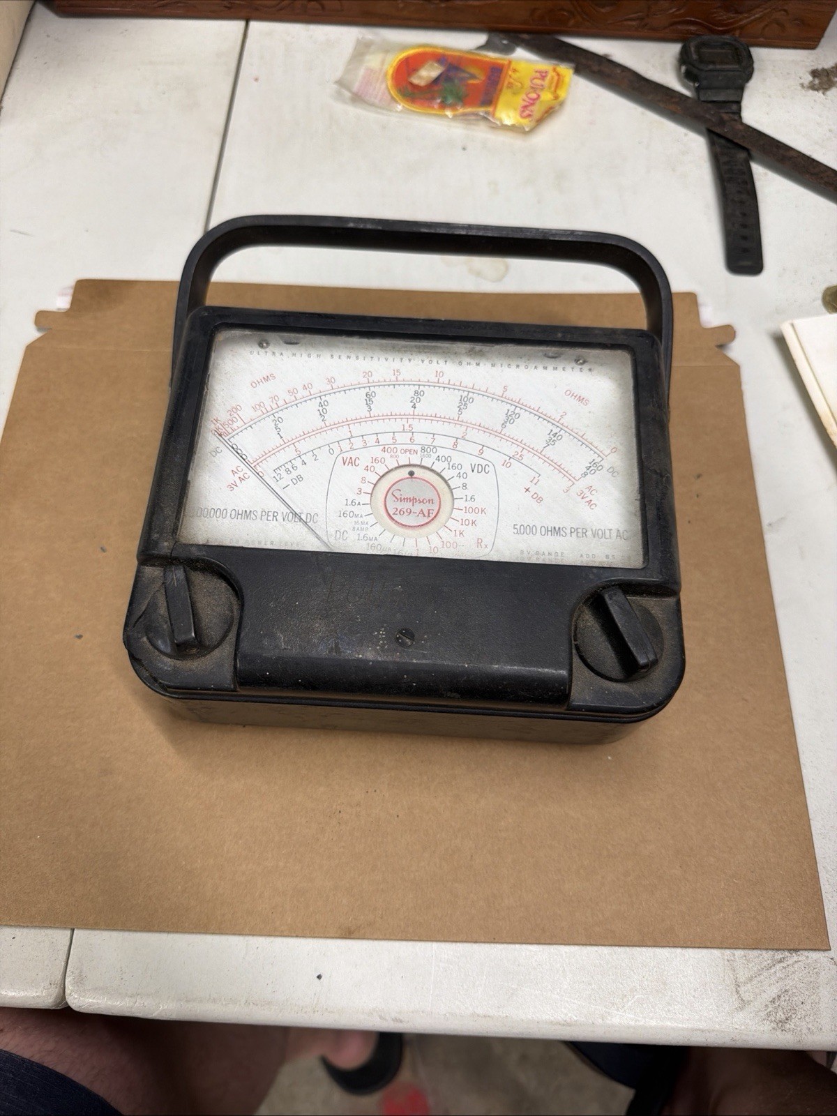 Vintage Simpson 269 Volt Meter An Ultra-high Sensitivity Analog Meter Untested