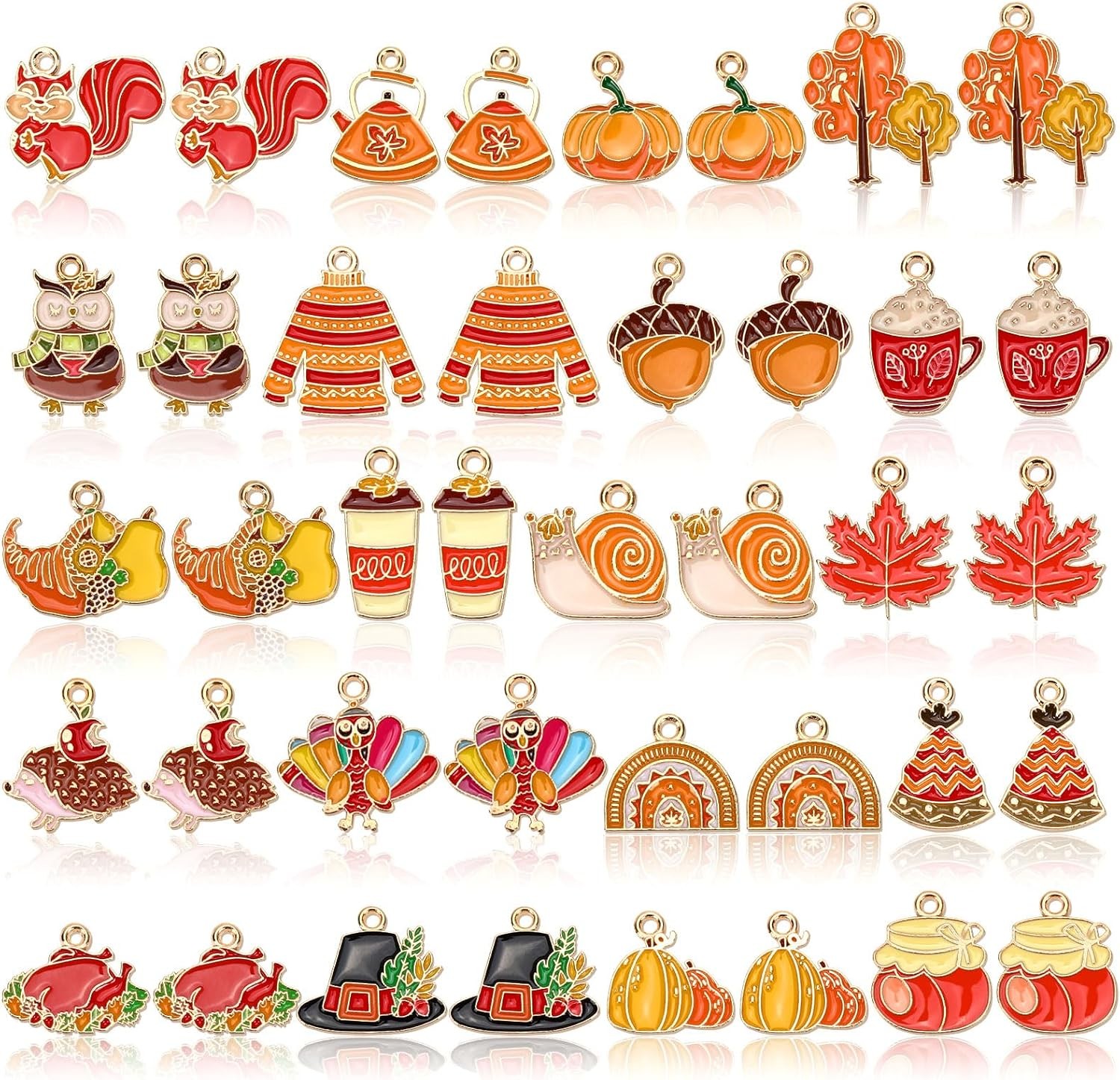 MARFOREVER 40Pcs/20 Pairs Fall Charms, Thanksgiving Charm for Jewelry...