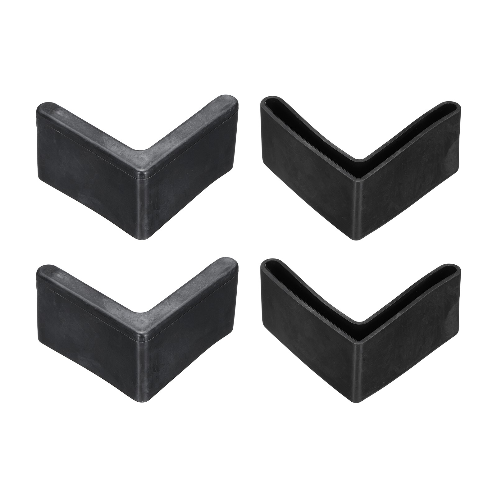 4Pcs 1-3/4" Bed Frame End Cap, Angle Iron Foot Pad Leg Protector, Black