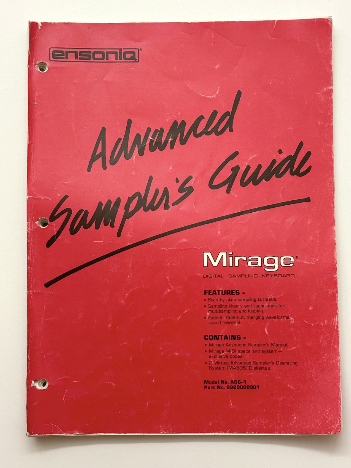 Vintage Ensoniq Mirage  Anvanced Sampler's  Guide - 80s Manual (Unbound)