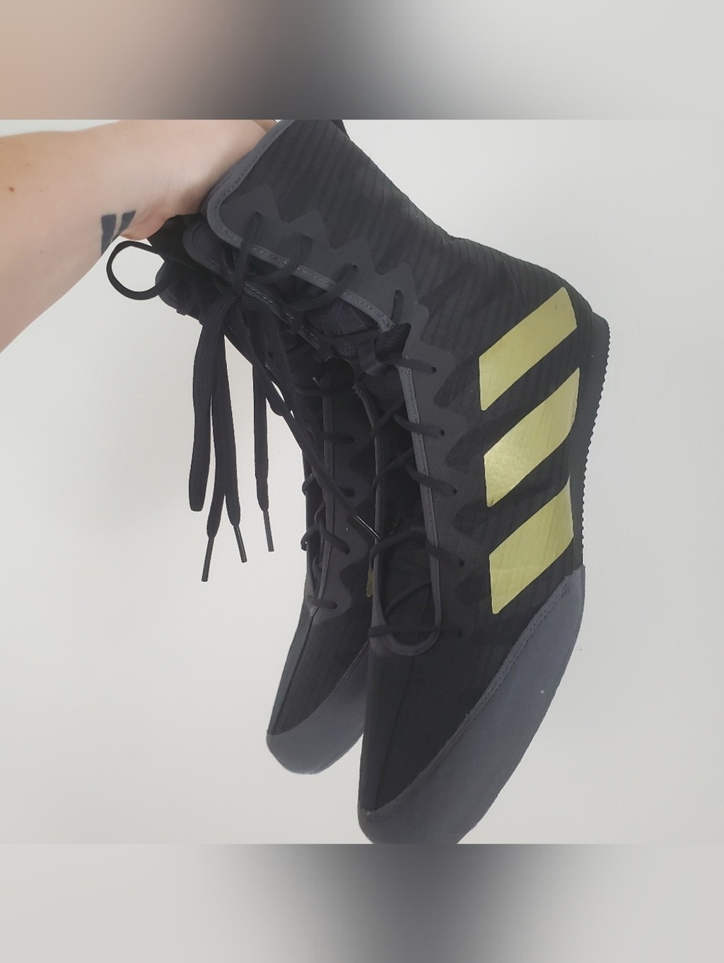 Men's Boxing Shoes Adidas Box Hog 4 Boxing Boots Black GZ6116 Size 12.5