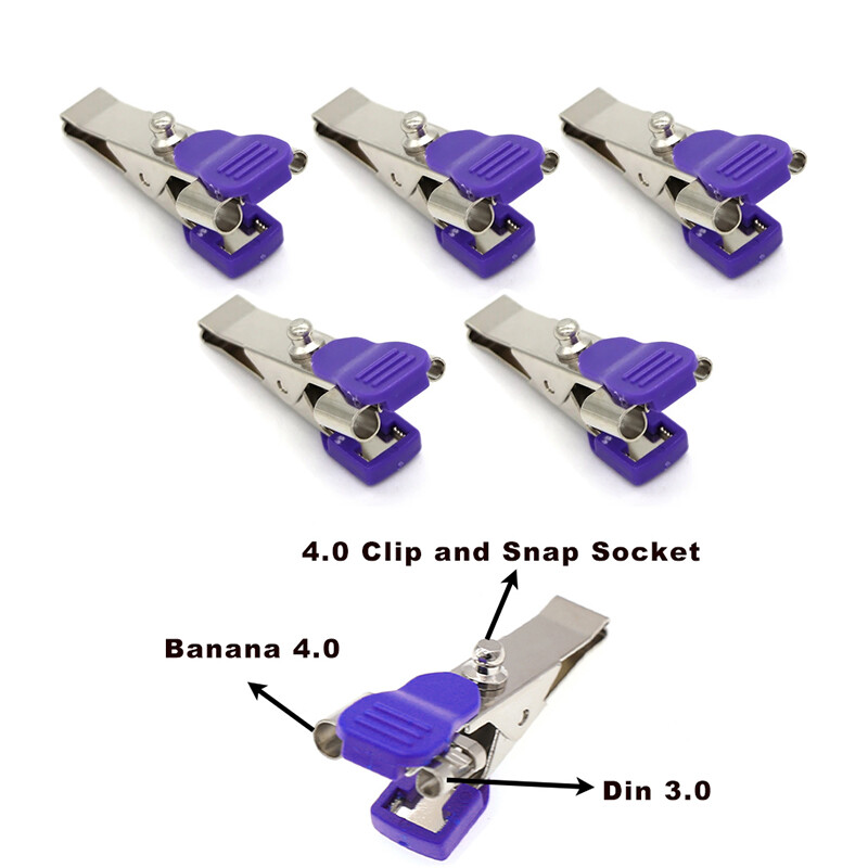 5x Supply Veterinary EKG/ECG Alligator Electrode Clip Universal Connection Snap
