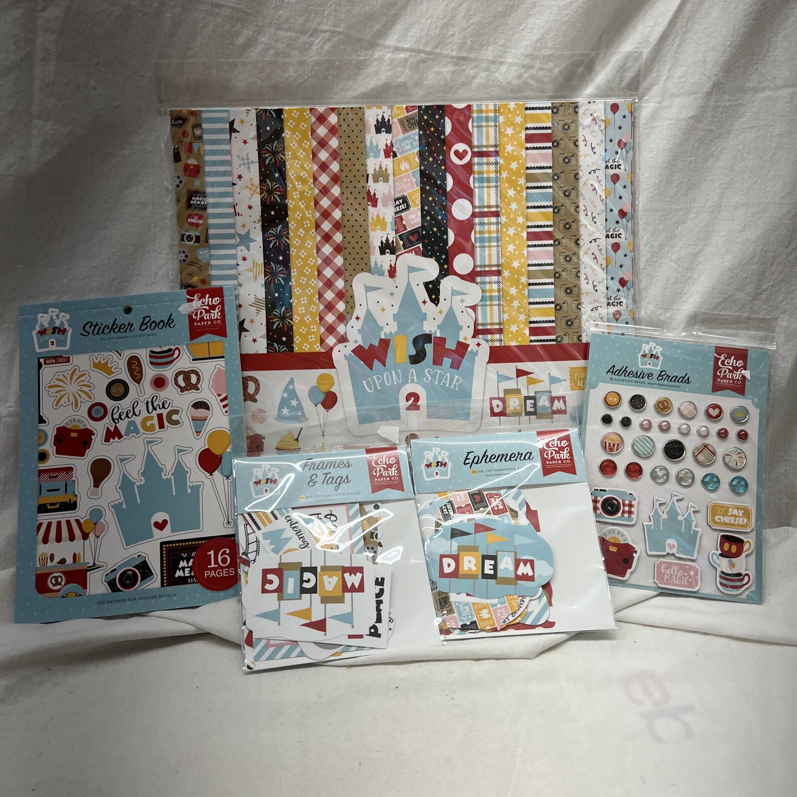 Echo Park Wish Upon A Star 2 Collection 12x12 Paper Pk Sticker Brads Ephem 5 Pcs