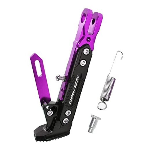 Motorcycle CNC Kickstand Adjust Tripod Holder Universal Aluminum Motor Purple