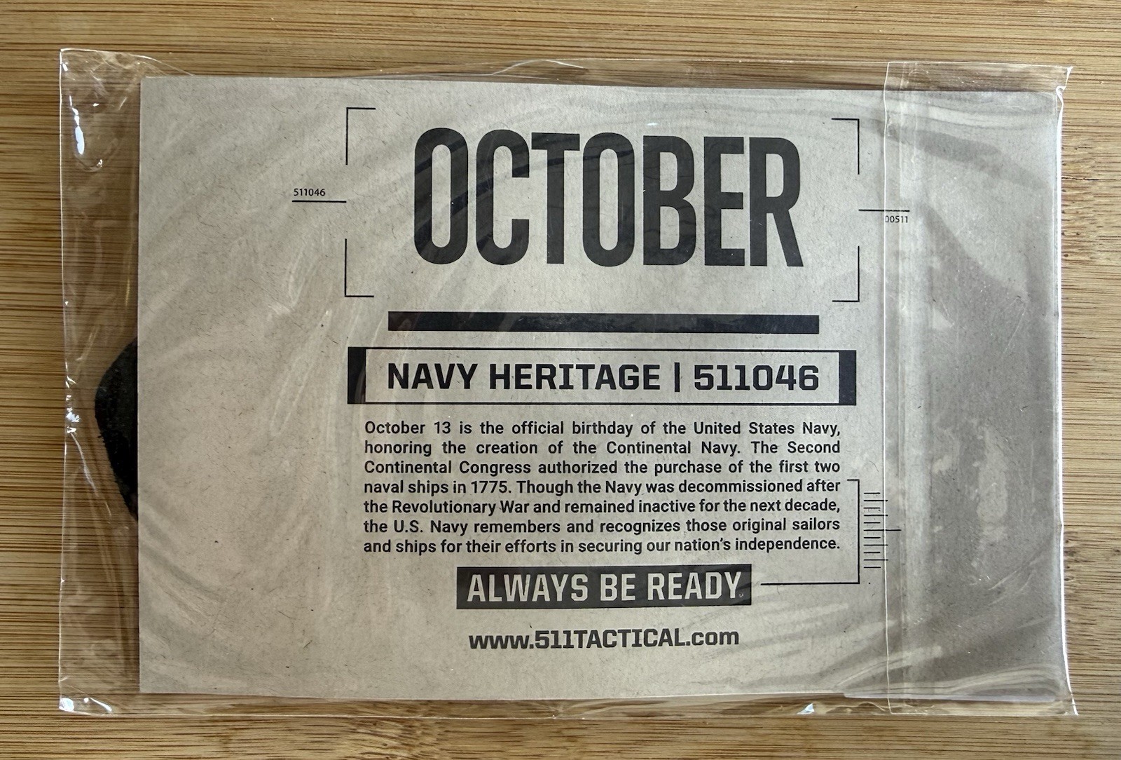 5.11 Tactical POTM October 2017 Navy Heritage RARE Limited Patch