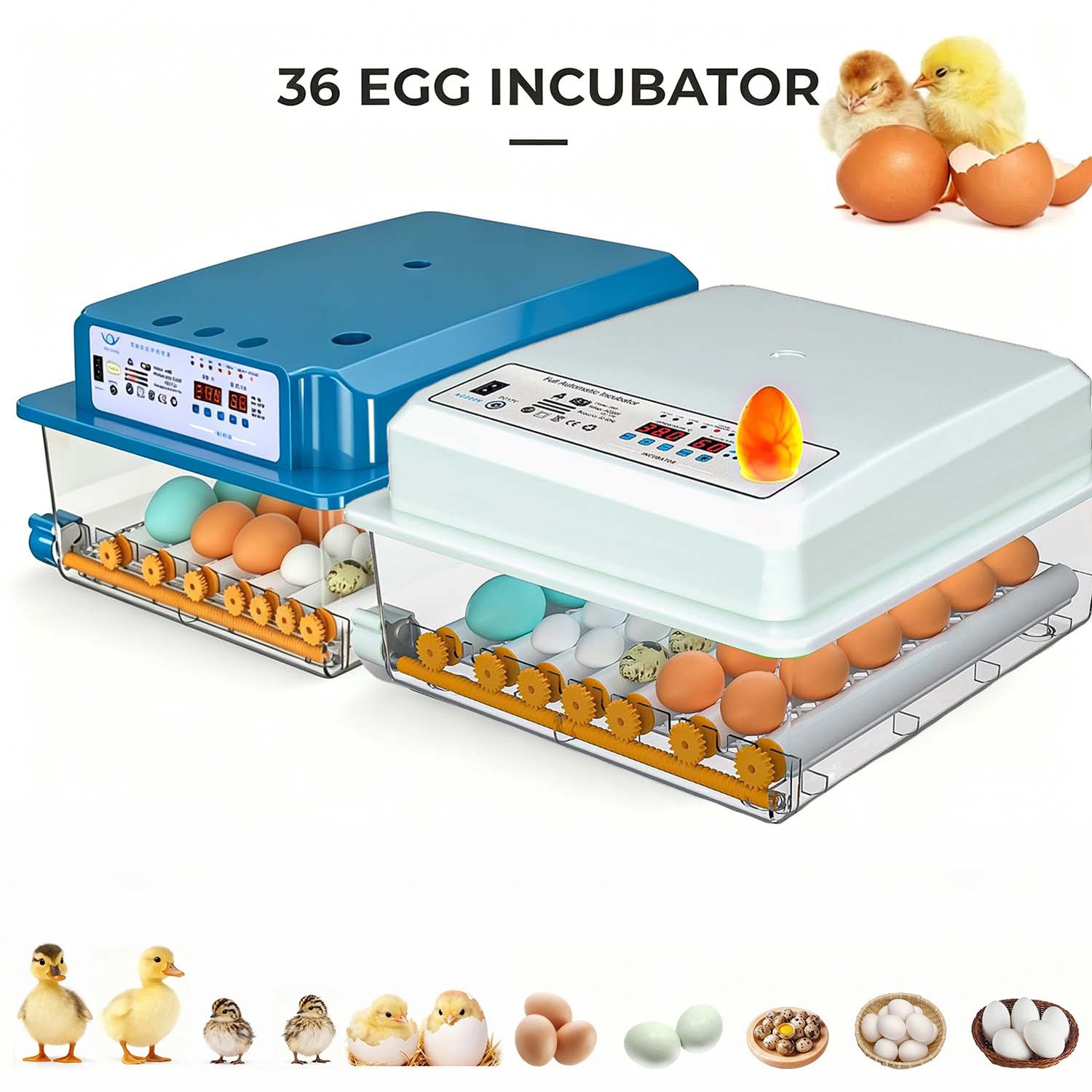 🔥For 36 Digital Egg Incubator Hatcher Automatic Egg Turning Temperature Control