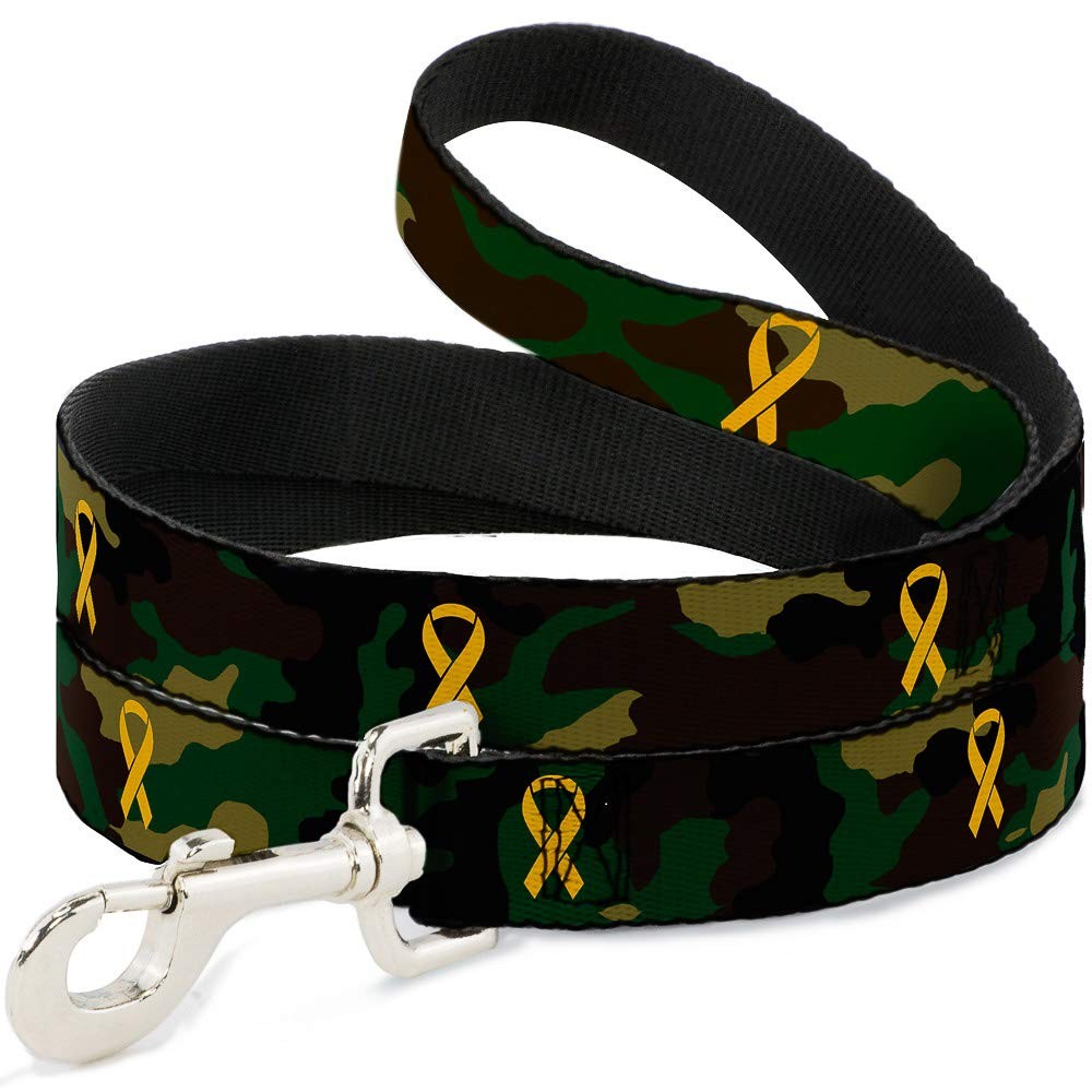 Support Our Troops Camo Dog Leash 6 Feet Long 1.0 Inch Wide Olive