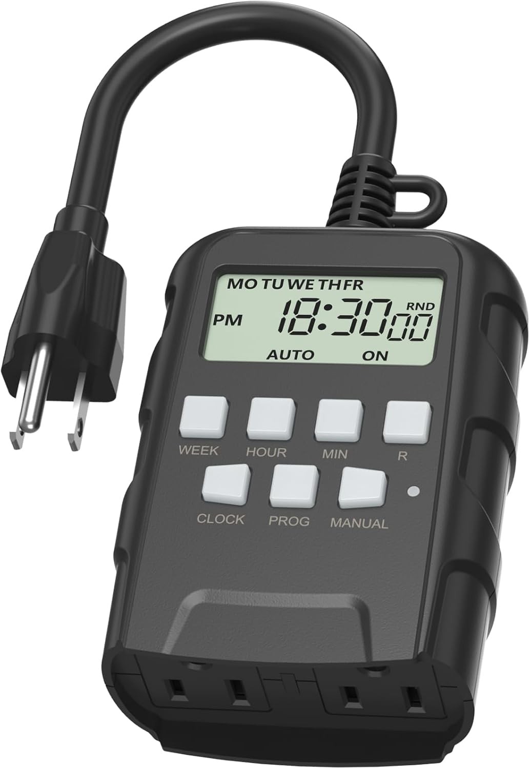 BN-LINK 7 Day Heavy Duty Digital Programmable Timer - Dual Outlet (Outdoor)