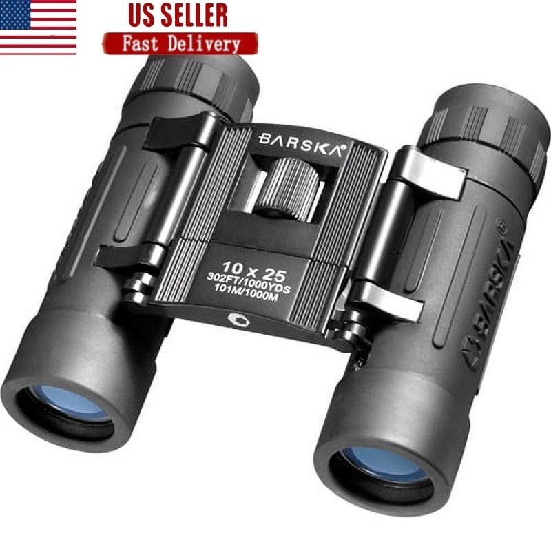 10x25 Compact Binoculars Fully Coated Optics BK-7 Roof Prisms Portable Hiking US