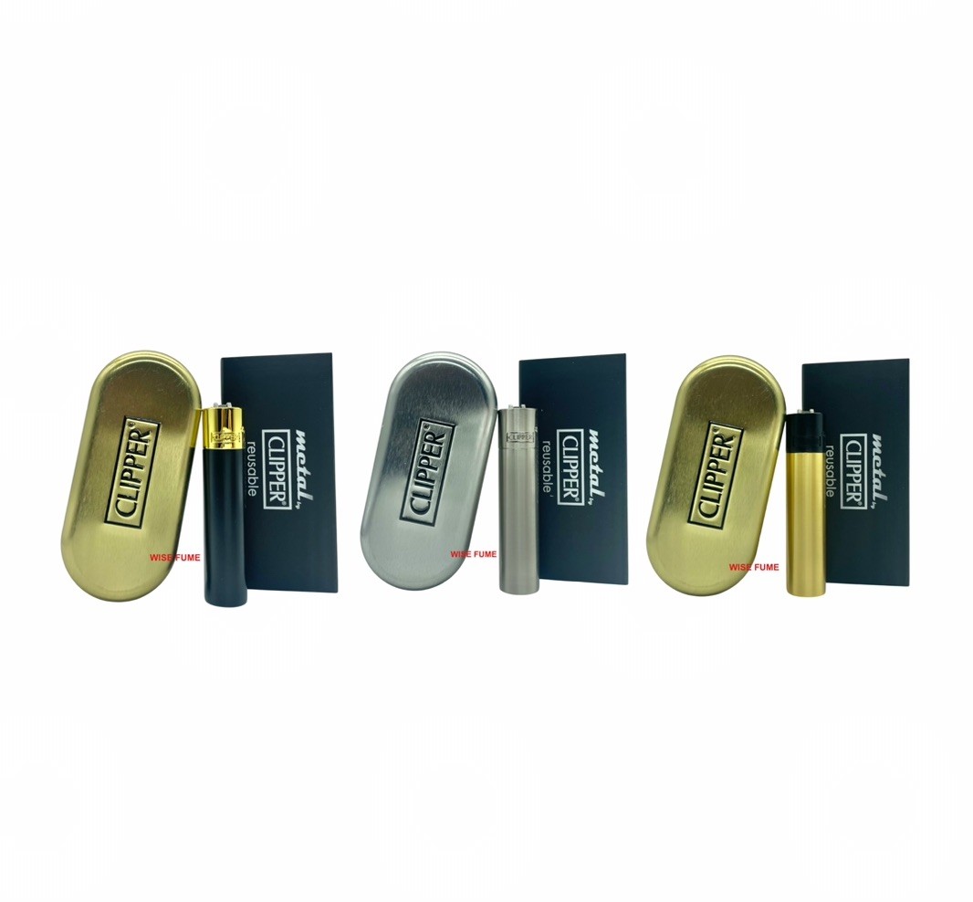 Clipper Full Metal Lighter Silver Black Gold Refillable