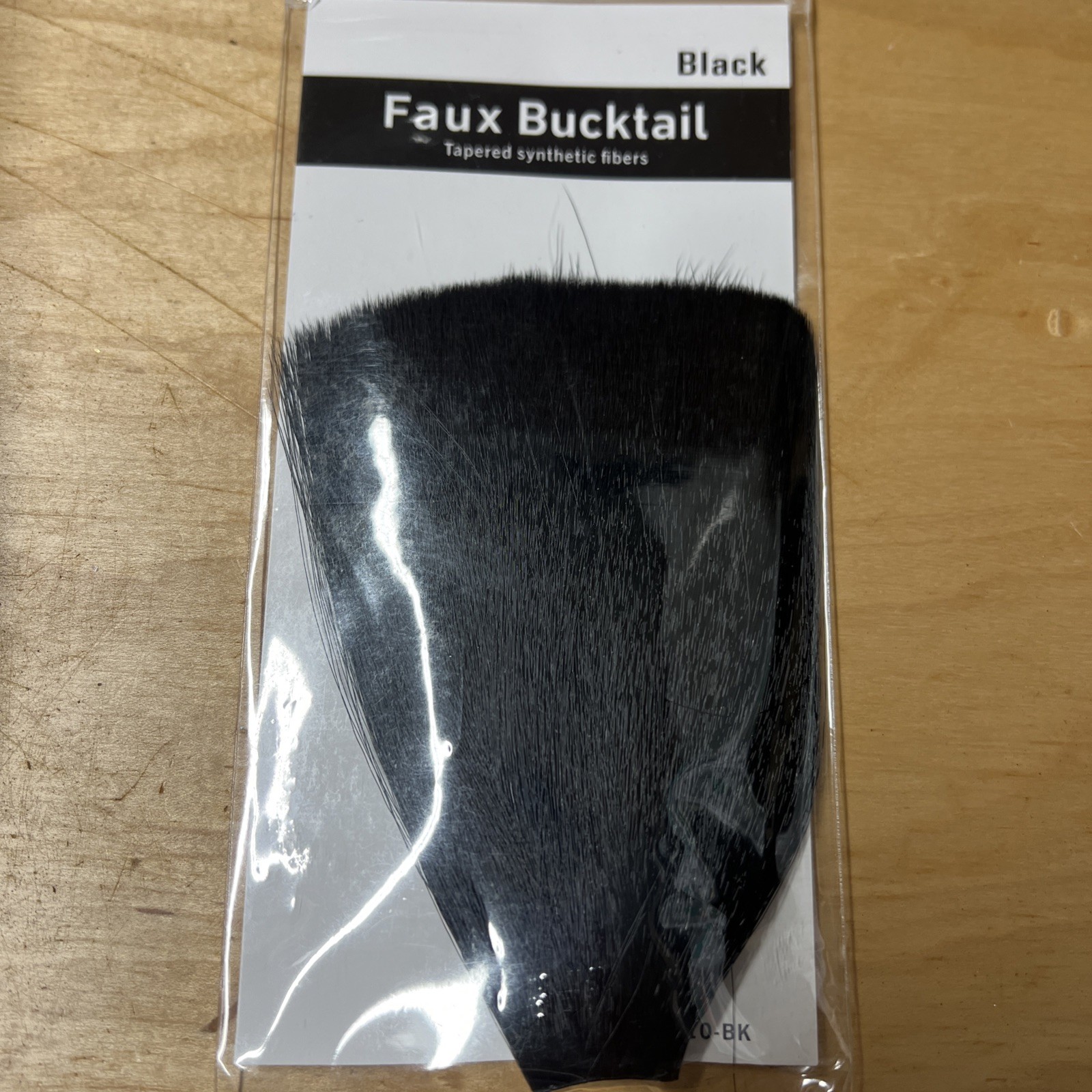 Faux Bucktail BLACK - Fly Tying Hair Tapered Synthetic Fibers