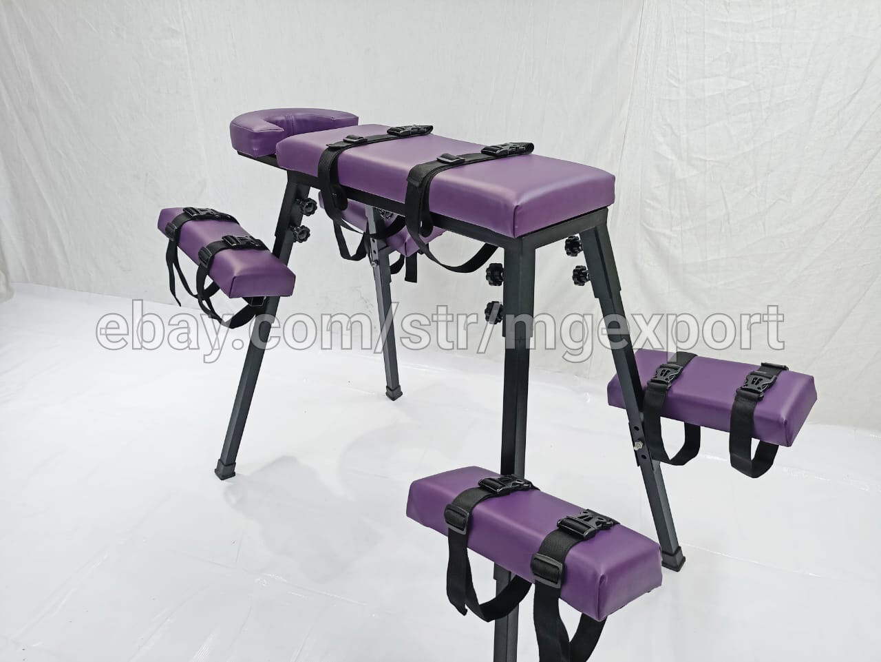 Portable Bench With Headrest Purple Color
