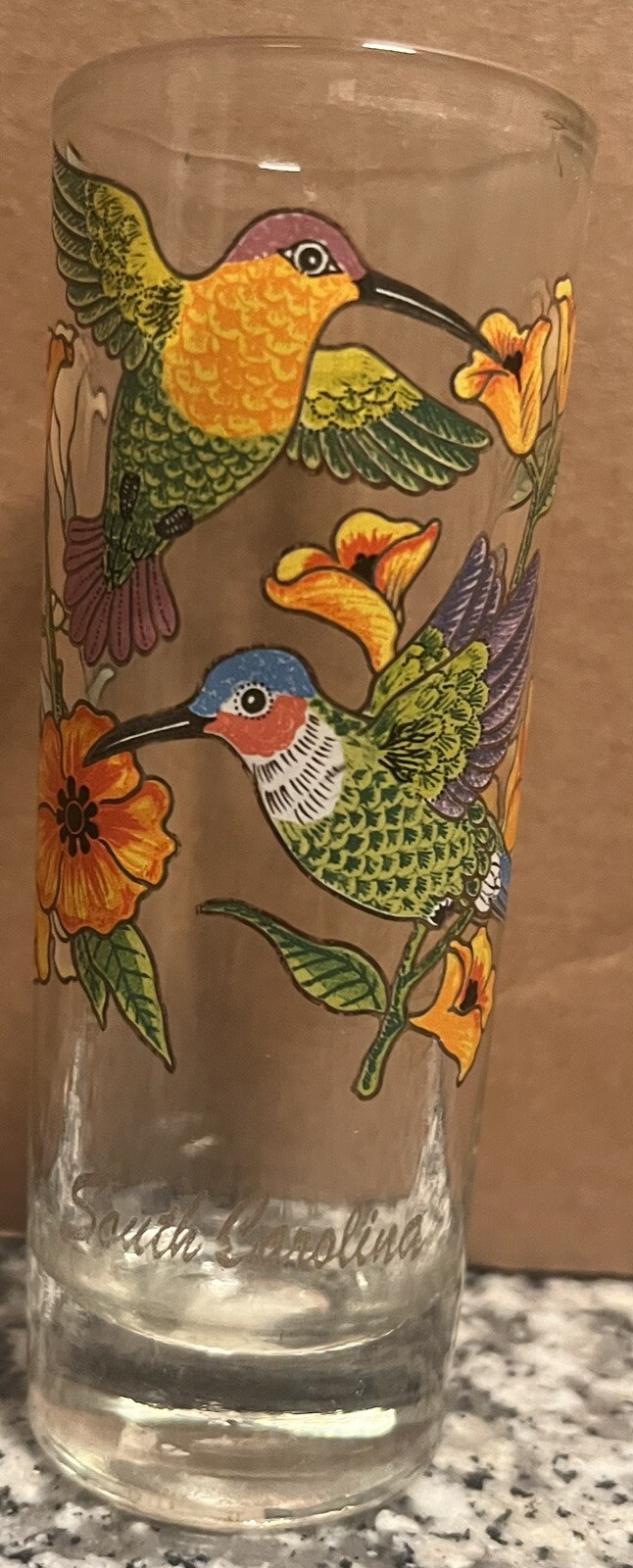 RARE! South Carolina Hummingbird Shot Glass State Collectible Souvenir