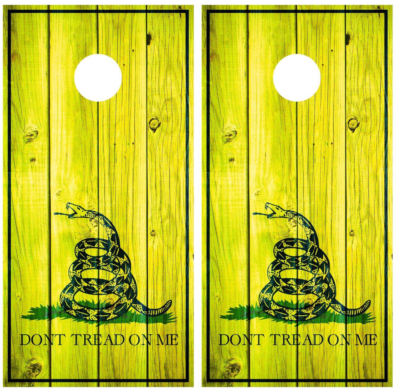 Gadsden American Flag "Don't Tread On Me" Vintage Cornhole Board Decal Wraps