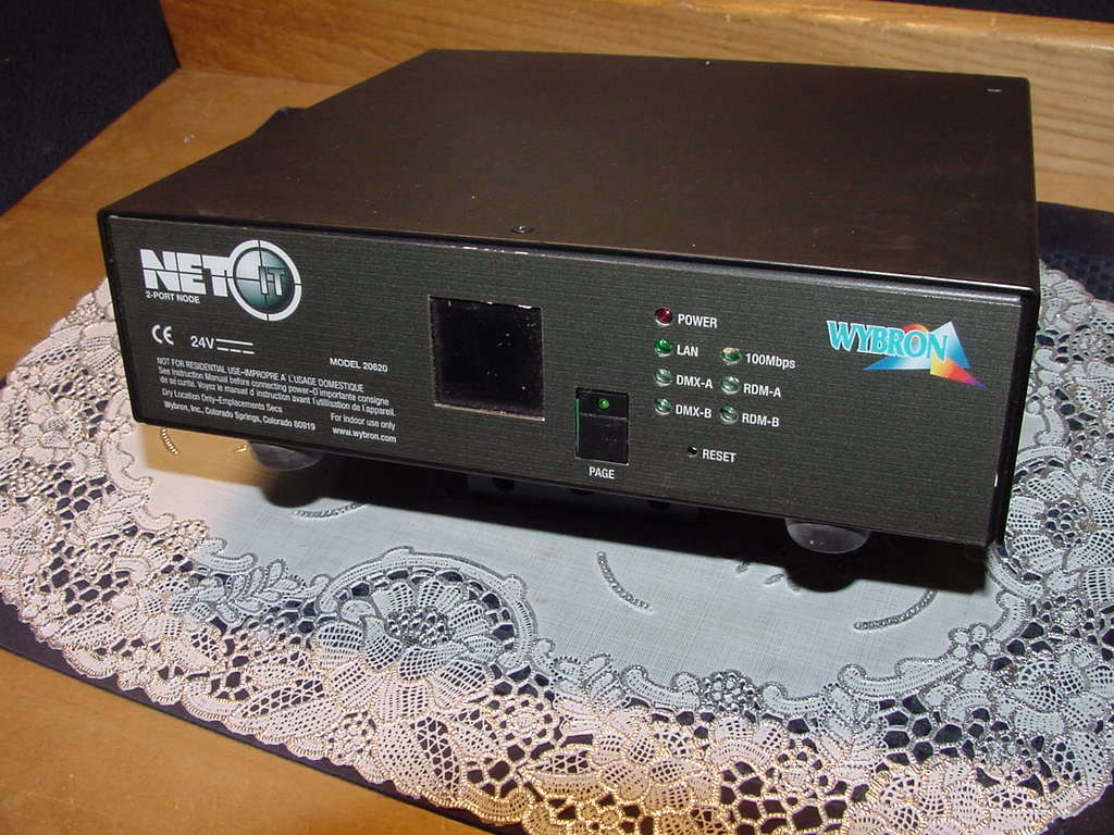 Wybron Net IT, 2-Port Node, Model 20620, 24VDC, for DMX/RDM Device Control Used!