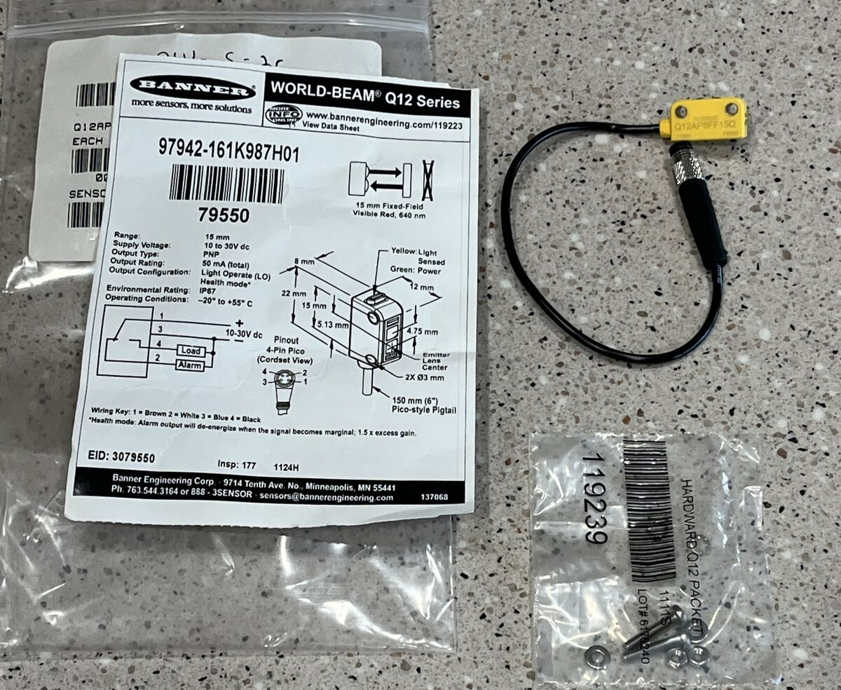 NEW BANNER Q12AP6FF15Q Q12 Series Photoelectric Sensor *US SELLER*