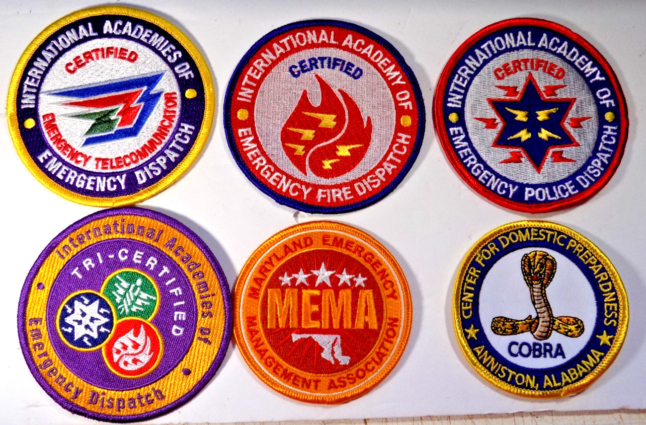 EMERGENCY MANAGEMENT PATCHES Six New & Unused PATCHES