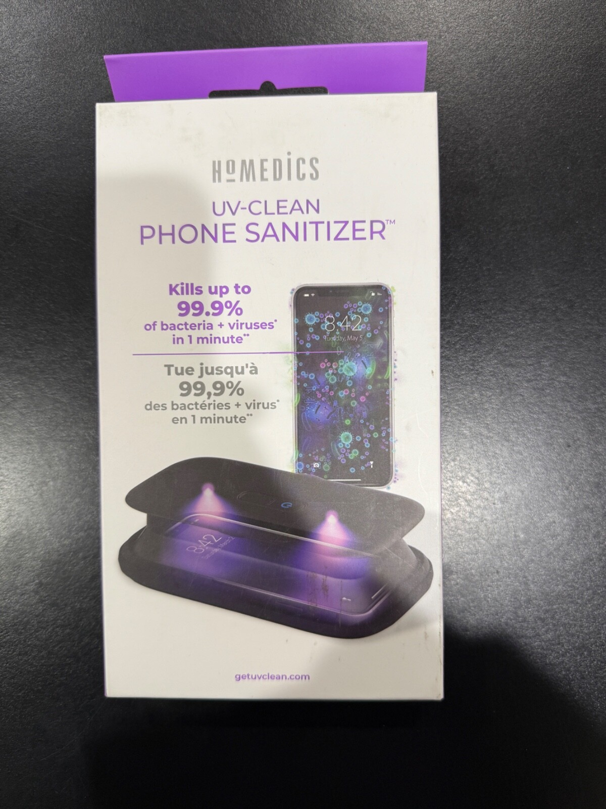 *NEW* Homedics UV-Clean Portable Phone Sanitizer Black SAN-PH100-BK-EF