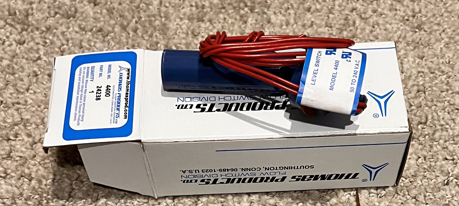 4400 Series Side-Mounted Level Switch 24238 Thomas Products BRAND NEW!