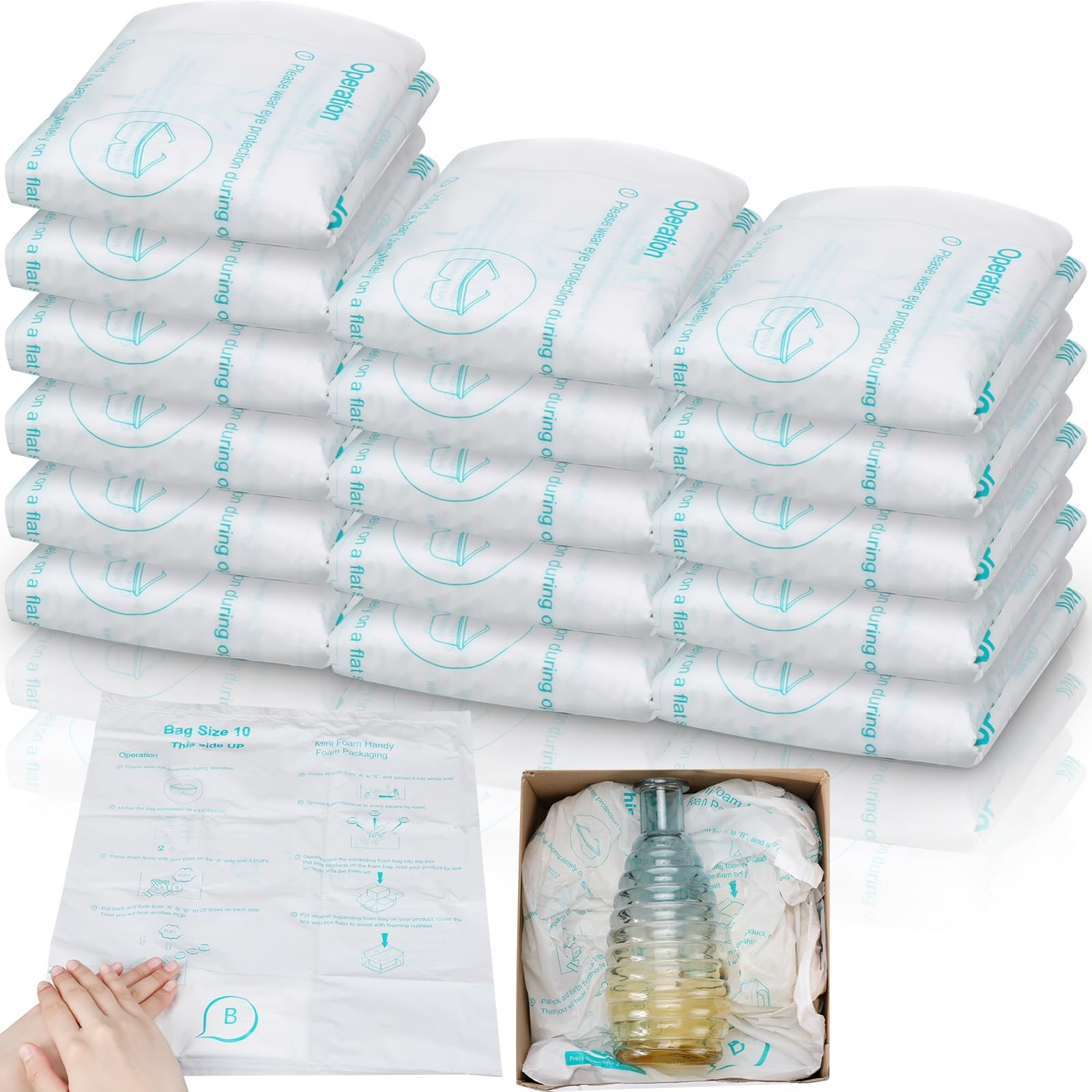 16 PCS Expanding Packing Foam Bags For Shipping Rapid Expansion 16x14 Inch