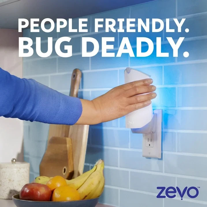 Zevo Flying Insect Indoor Fly Trap Full Size: Easy, Mess-Free Solution - Light T