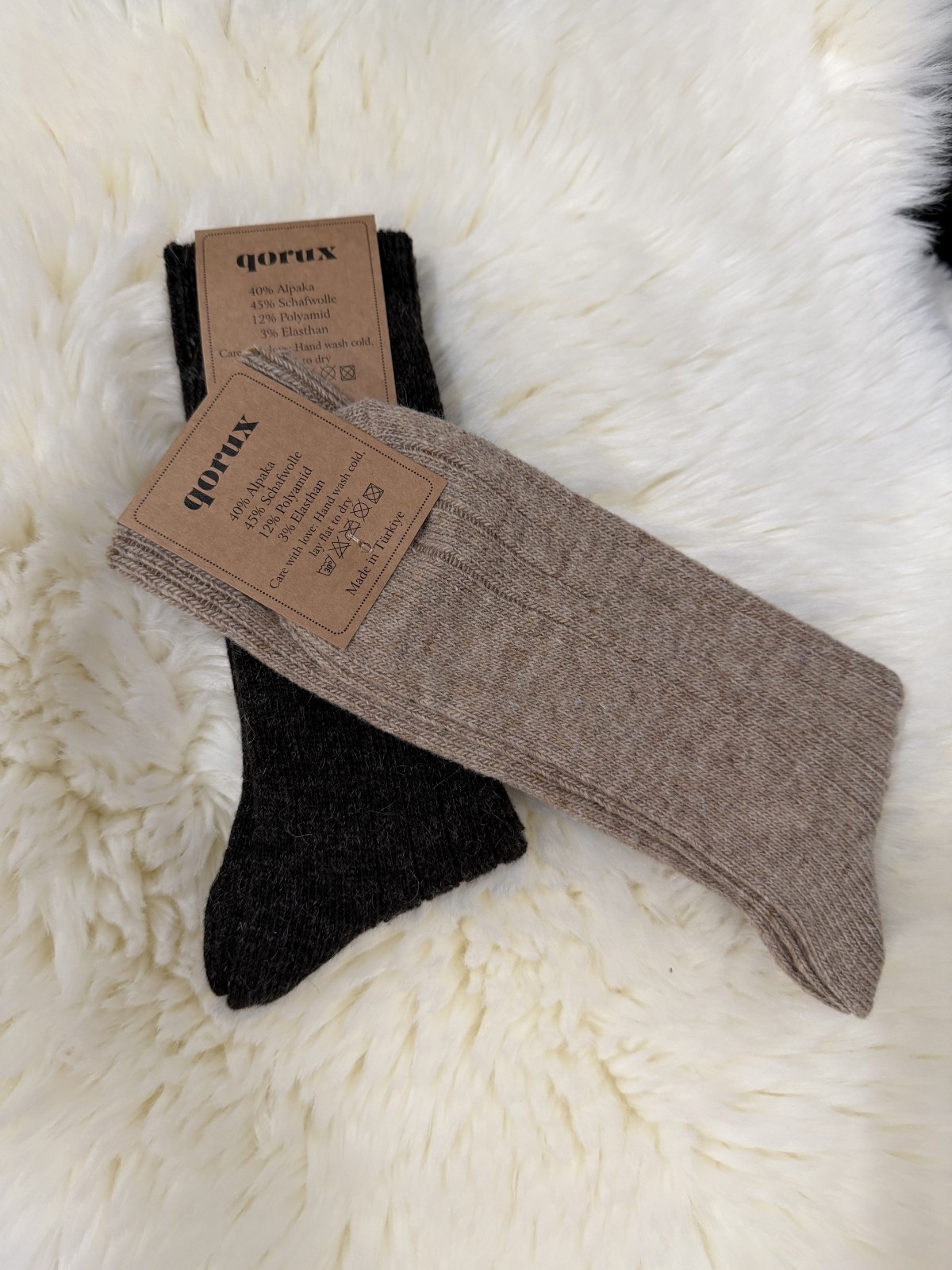 4 Pairs Alpaca Wool Thermal Nature Warm Winter Socks For Women & Men