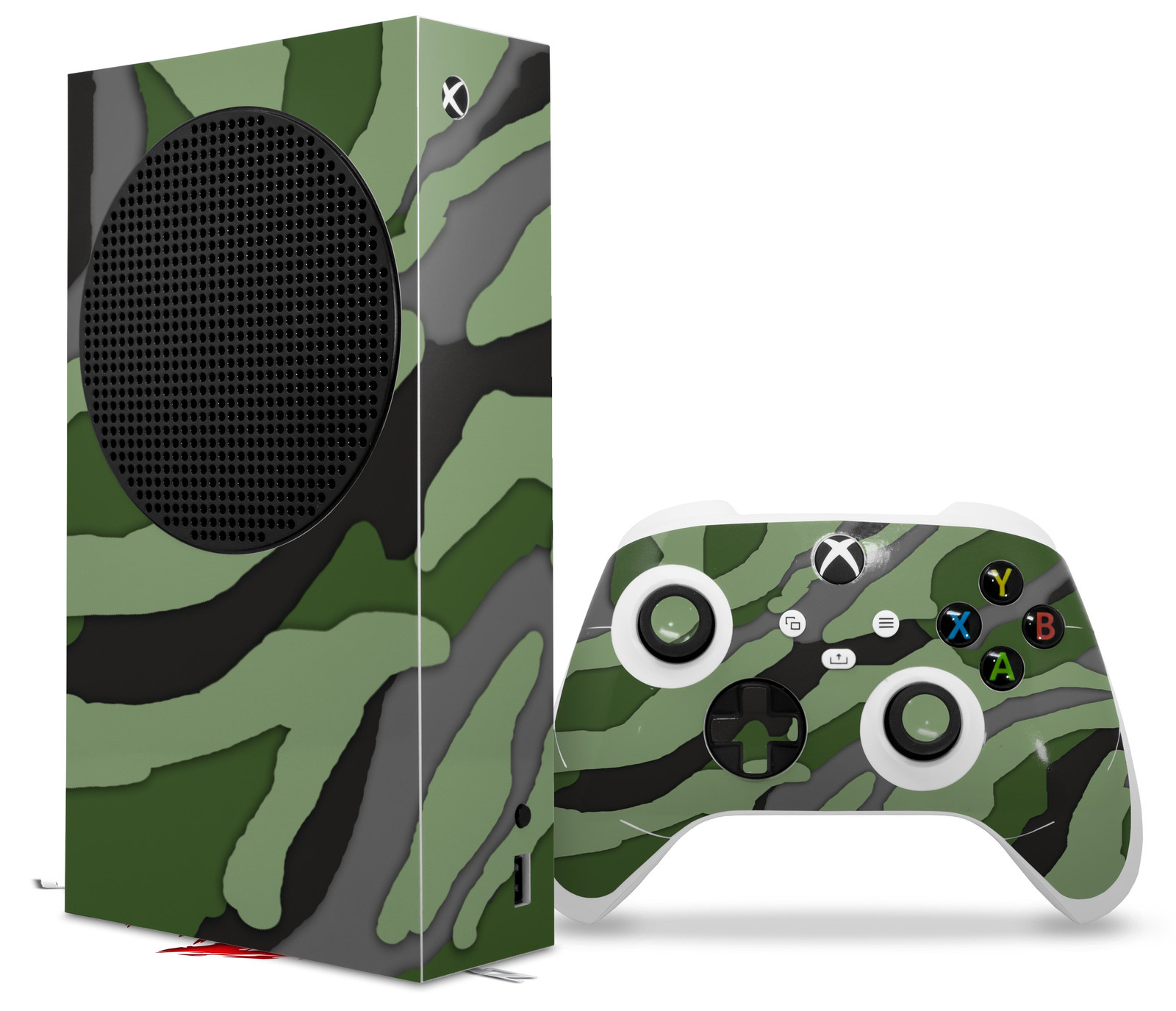 Skin Wrap for XBOX Series S Console Controller Camouflage Green