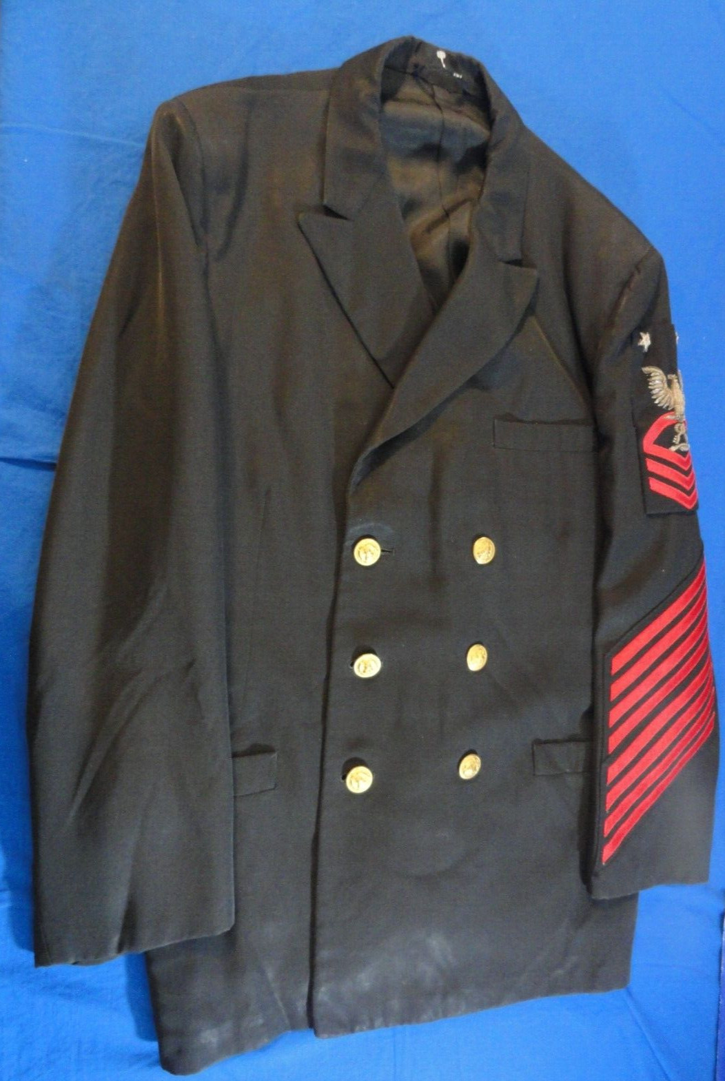 VINTAGE USN US NAVY DRESS UNIFORM COAT JACKET MASTER CHIEF PETTY OF 39X31