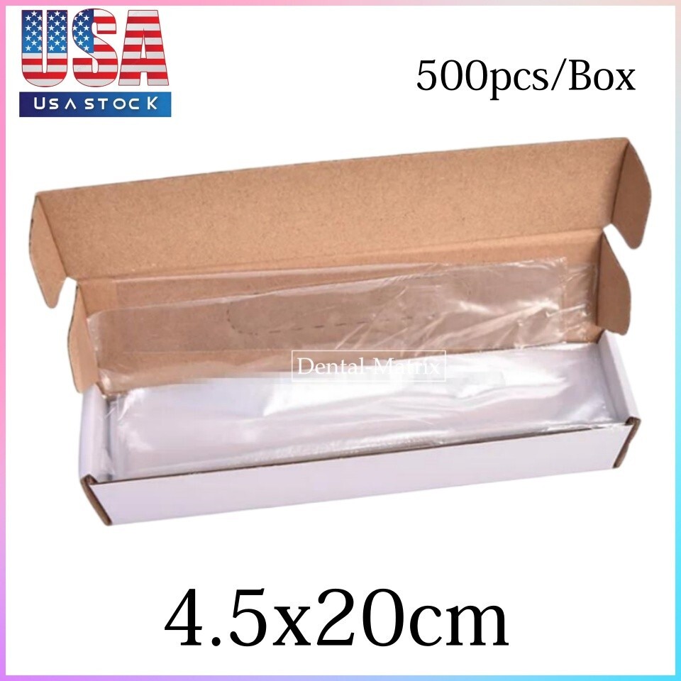 500 Disposable Plastic Digital X-Ray Sensor Cover Dental Barrier Sleeve 4.5x20cm