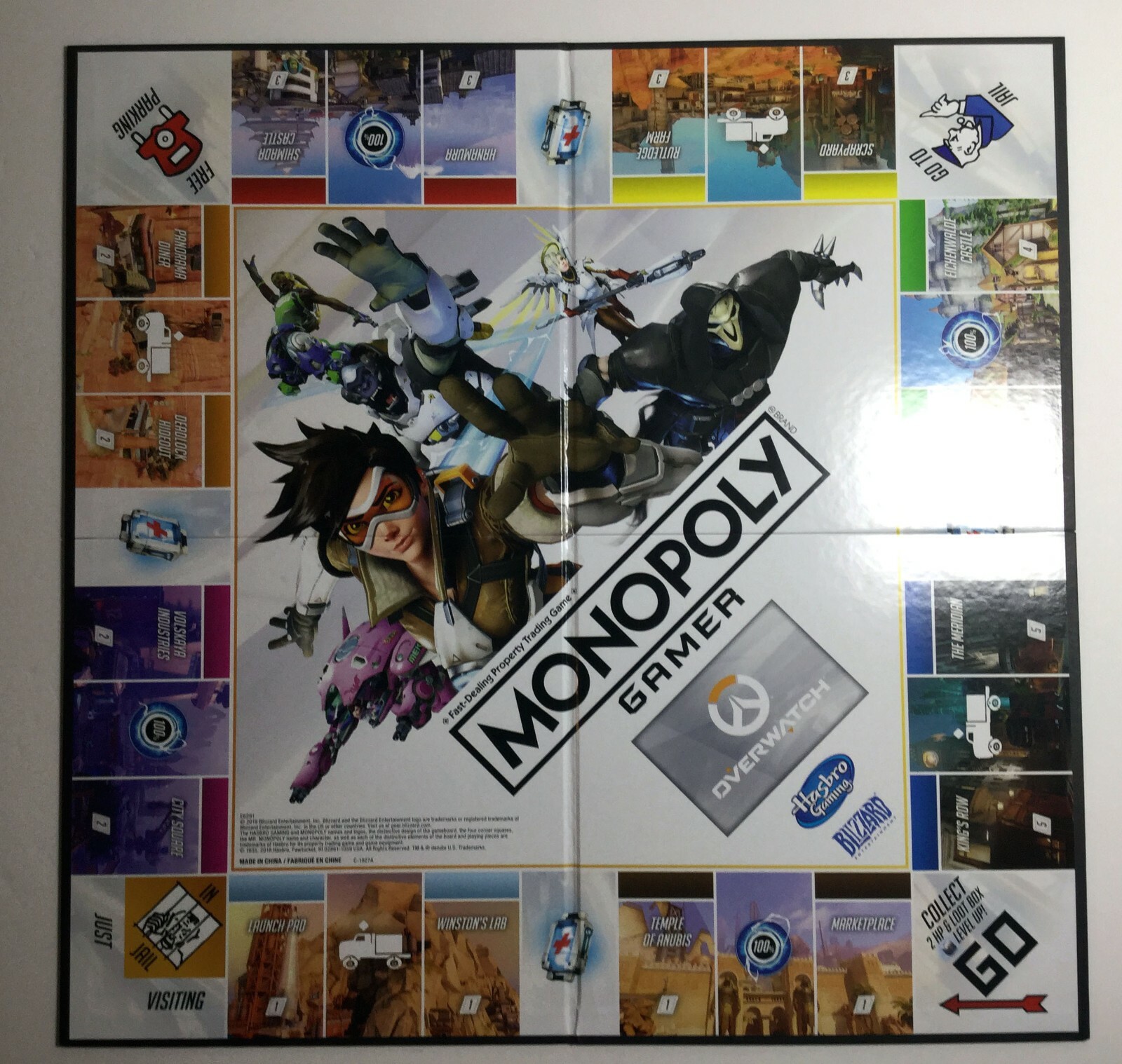 Monopoly Gamer: OVERWATCH Collector's Edition Game Board ONLY approx 17" x 17"