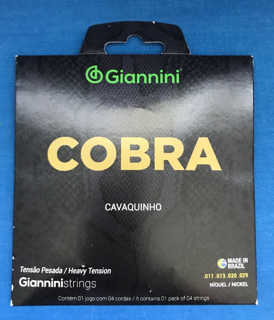 GIANNINI SET OF 4 CAVAQUINHO STRINGS HEAVY TENSION NICKEL MADE IN BRAZIL COBRA
