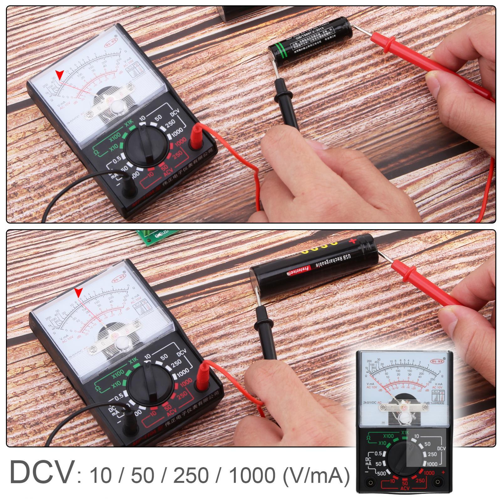 Analog Multimeter, AC/DC Volt Voltmeter Amp Tester Meter w/ Test Leads & Battery