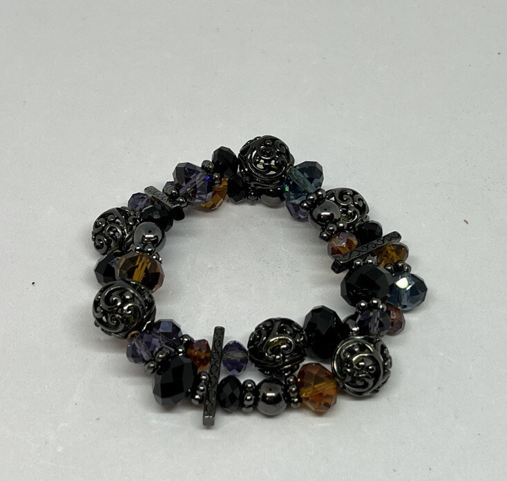 Faceted Glass Beads Multi-Row Bracelet X 2