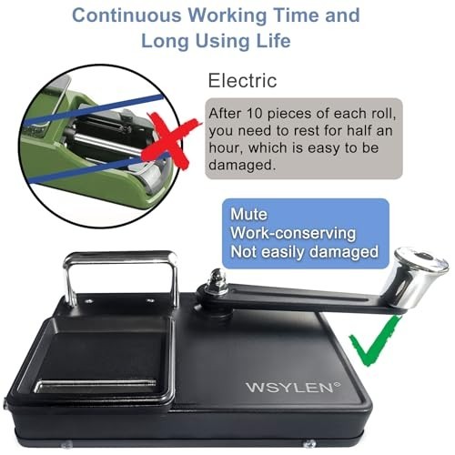 Manual Cigarette Rolling Machine with Storage, Dual-Track for 8mm Cigarettes, Bl