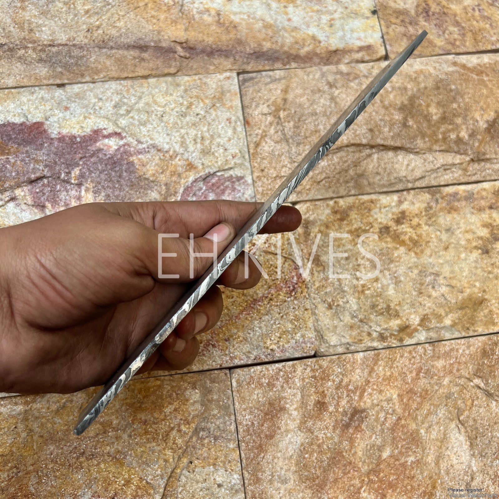 14*2''handmade damascus steel High quality Fire blank billet for knifemaking