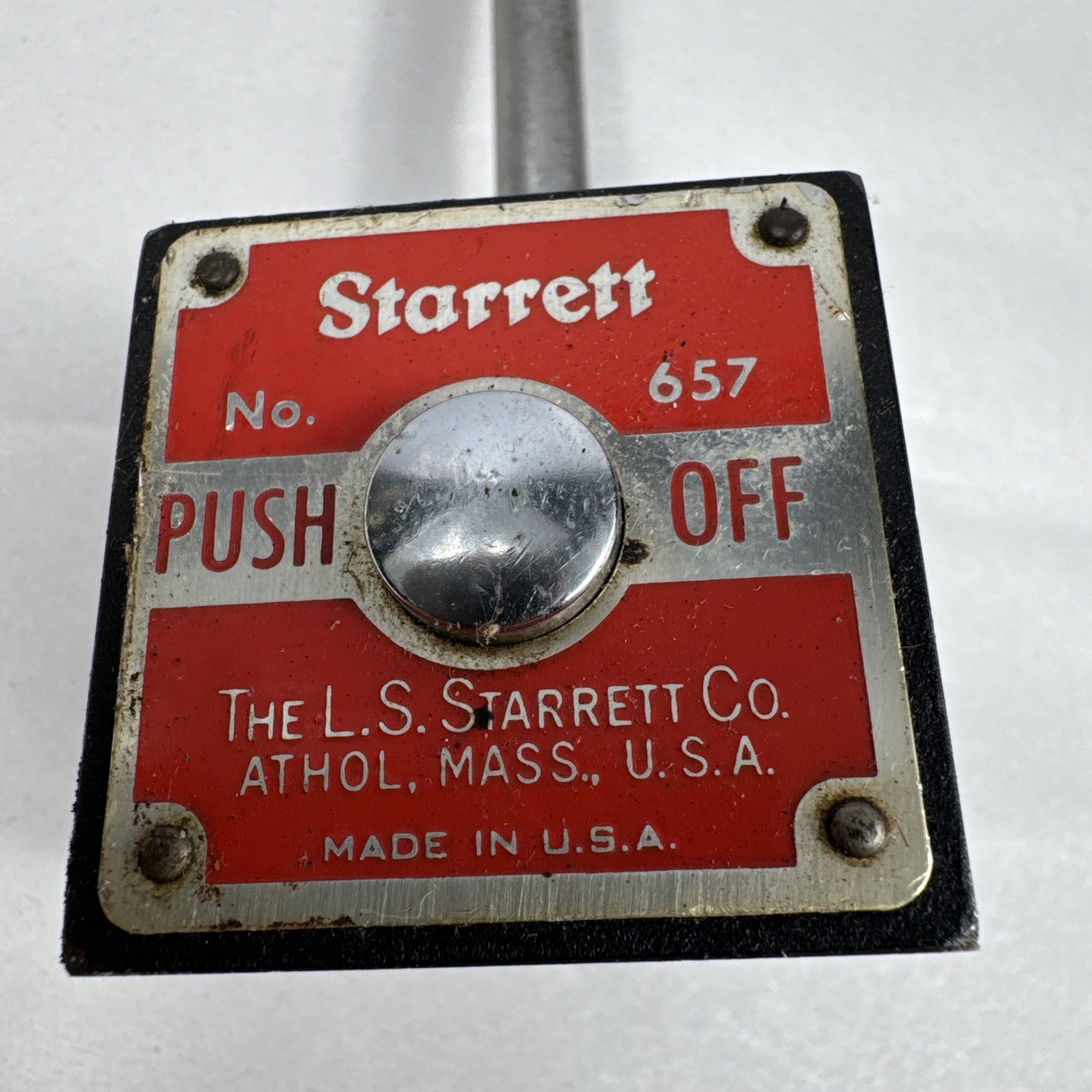 Starrett No. 657 Magnetic Base Indicator Holder USA  Made Machinist Tool