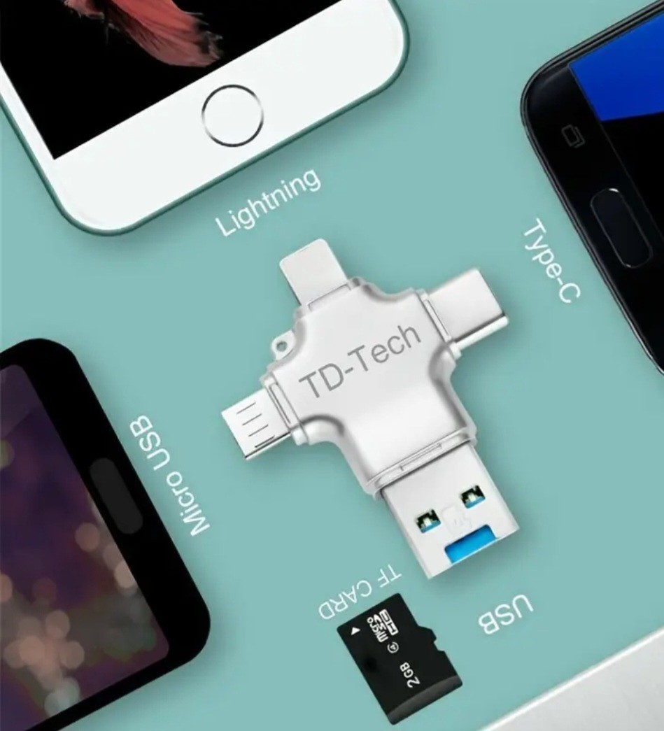 USB 3.0 TF/SD 64GB Card Adapter Flash Drive Type-C OTG iPhone&Android PC