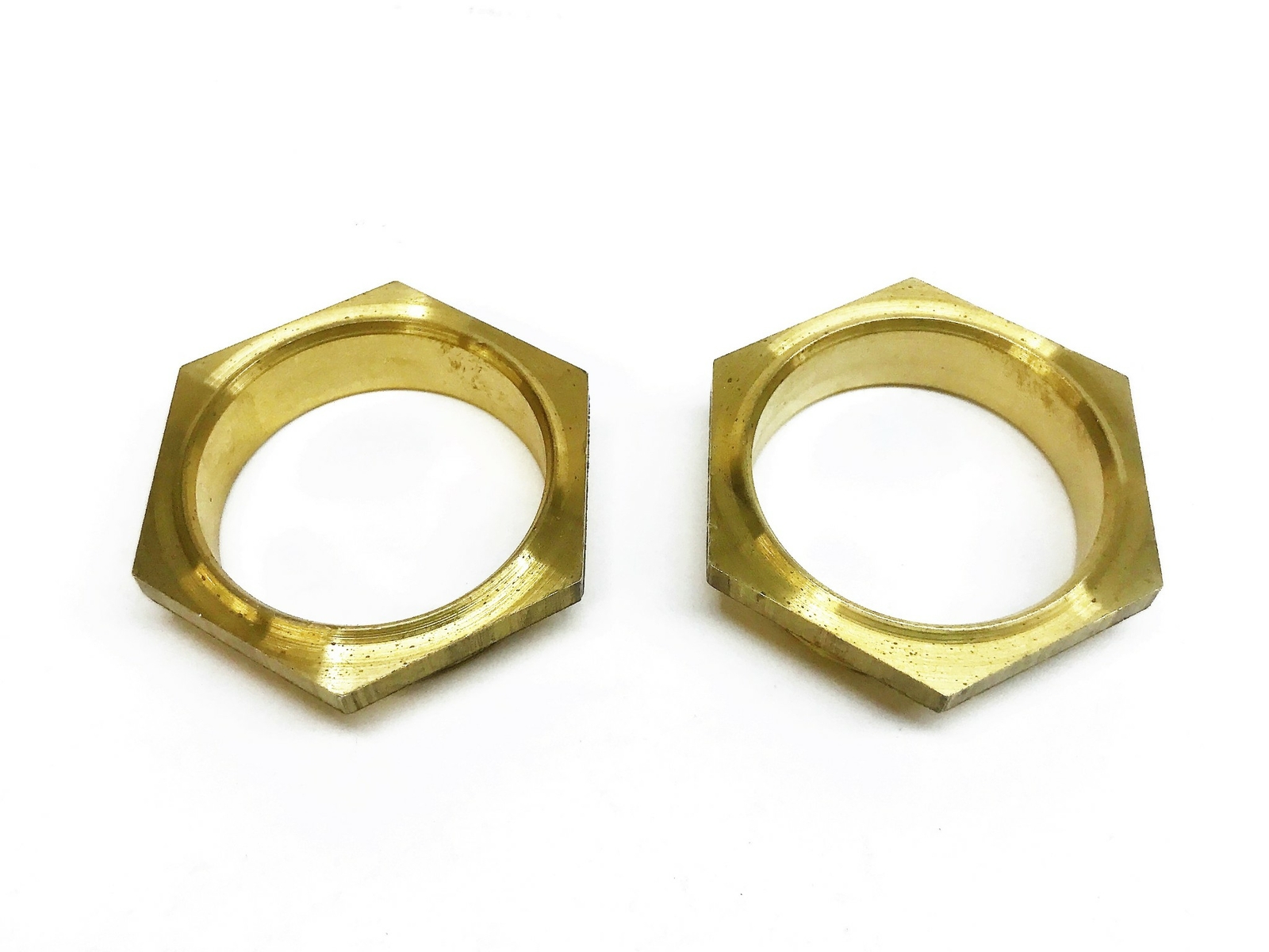 Unbranded Brass Male Hex Flange Nut [Lot of 2] NOS