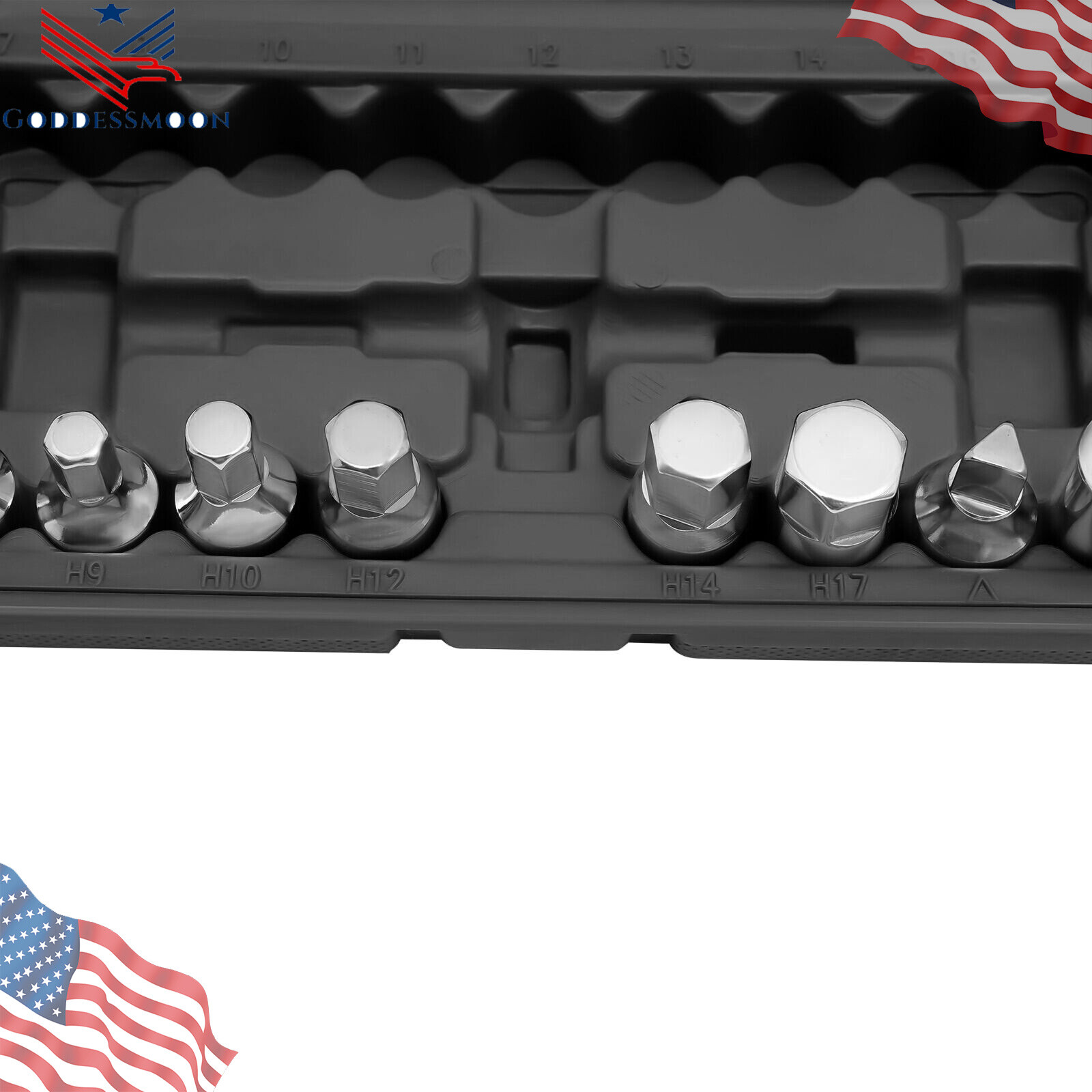 Oil Drain Pipe Plug Hexagon Square Socket Key Removal Tool Set 18Pcs 3/8''Drive