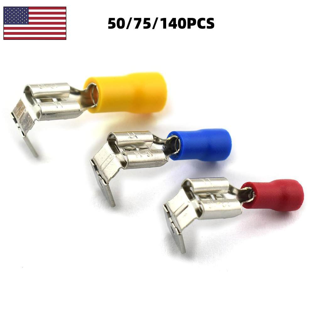 50/140x AWG 12-10 16-14 22-16 Crimp Connector Kit PVC Semi-Insulated Piggy Back