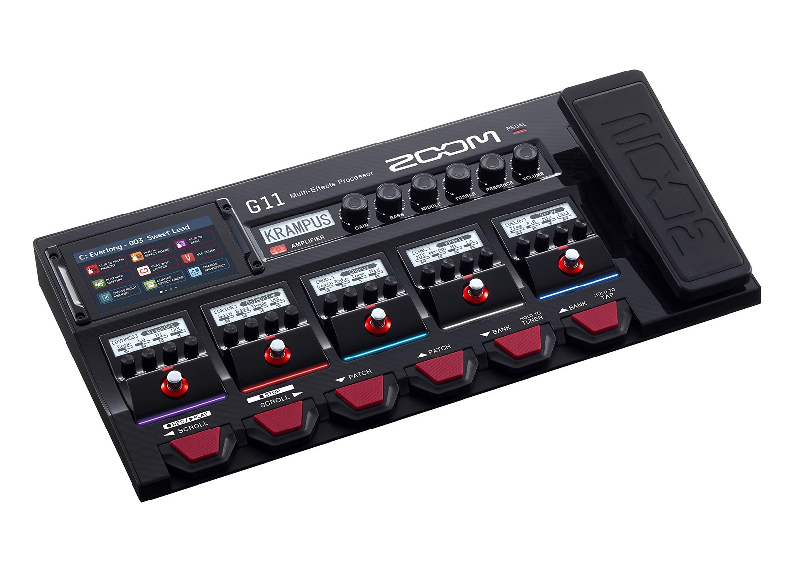 Zoom G11 Guitar Multi-Effects Processor with Expression Pedal, with Touchscreen