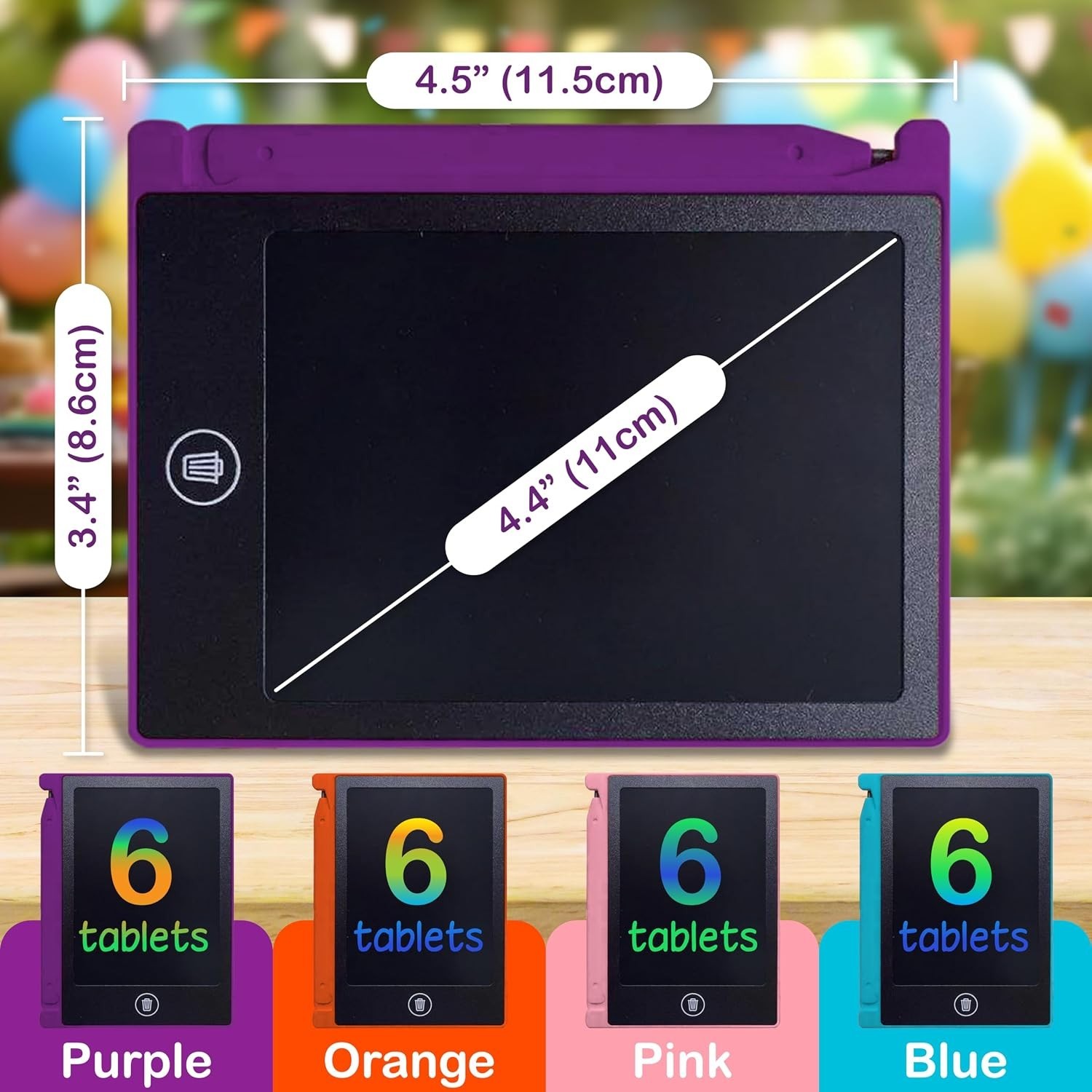Versatile 4.5'' Kids LCD Writing Tablets - 24 Pack for Creative Learning Fun