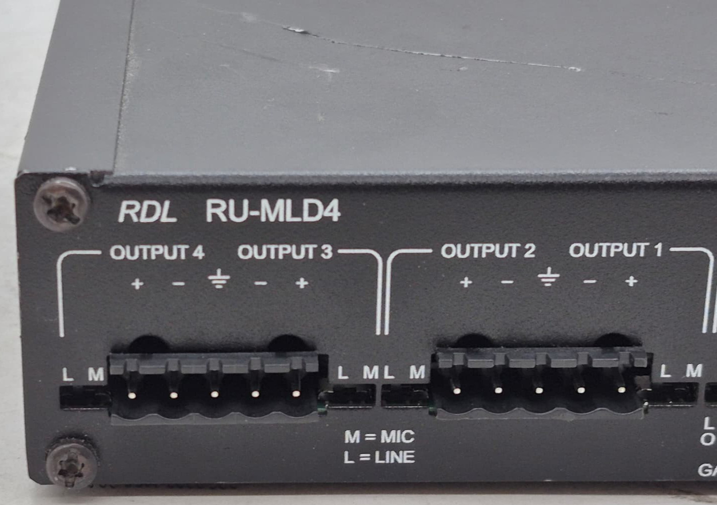 RDL RU-MLD4 Mic/Line Distribution Amplifier - One Input, Four Output