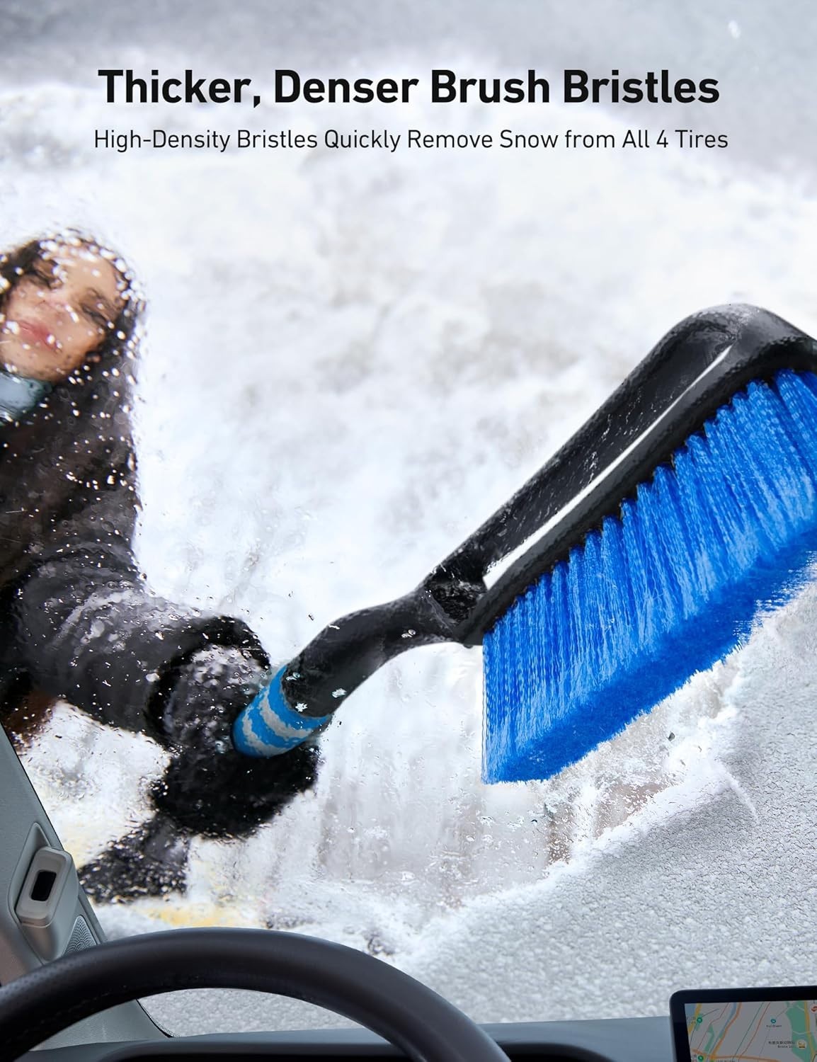 27" Snow Brush and Ice Scraper in Blue
